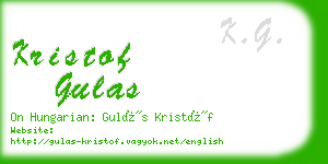 kristof gulas business card